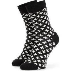 Skarpety Wysokie Unisex HAPPY SOCKS - PLU01-9000 Czarny Kolorowy. Czarne skarpetki damskie Happy Socks, bez wzorów, z elastanu. Za 39,90 zł.