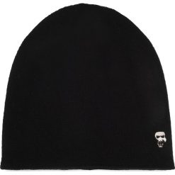 Czapka KARL LAGERFELD - 201W3417 Black. Czarne czapki damskie KARL LAGERFELD, na zimę, bez wzorów, z wełny. W wyprzedaży za 239,00 zł.