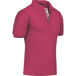 Koszulka polo męska slim różowa Recea. Różowe koszulki polo męskie Recea, xl, bez wzorów, z bawełny, bez rękawów. W wyprzedaży za 19,99 zł.