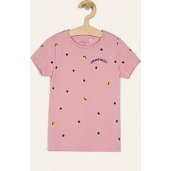 Name it - T-shirt dziecięcy 116-152 cm. Białe bluzki dziewczęce Name it, bez wzorów, z elastanu, z okrągłym kołnierzem, z krótkim rękawem, krótkie, bez kaptura. Za 59,90 zł.