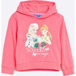 LEOMIL - Bluza FZSP27103. Różowe bluzy dziewczęce Leomil, z nadrukiem, z bawełny, bez rękawów, z kapturem. W wyprzedaży za 24,90 zł.