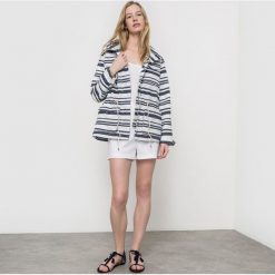 Parki damskie: Parka w paski z kapturem