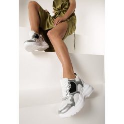 Biało-Srebrne Sneakersy Jaydon. Białe sneakersy damskie Born2be. Za 119,99 zł.