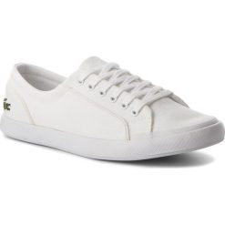 Tenisówki LACOSTE - Lancelle Bl2 Spw 7-32SPW0136001 Wht. Białe półbuty damskie marki Lacoste, bez wzorów, z gumy, bez zapięcia. Za 379,99 zł.