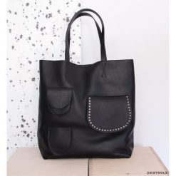 Shopper bag damskie: Torba ze skóry naturalnej Sugar Shopper czarna