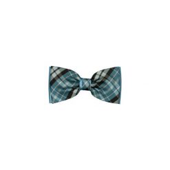 Turkusowa mucha w kratę A188. Niebieskie muszki męskie Modini Moda Męska, na co dzień, bez wzorów, eleganckie. Za 49,50 zł.