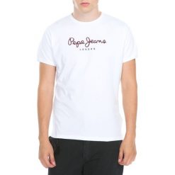 Pepe Jeans Eggo Koszulka Biały. Białe podkoszulki męskie Pepe Jeans, l, z nadrukiem, z bawełny, z krótkim rękawem. Za 145,95 zł.