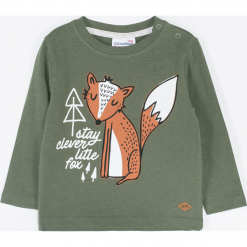 Koszulka. Brązowe t-shirty chłopięce LITTLE WOLF, z aplikacjami, z długim rękawem. Za 39,90 zł.