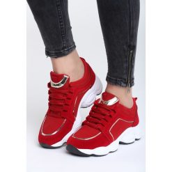 Czerwone Buty Sportowe Stretch. Pomarańczowe buty sportowe damskie marki Born2be, z materiału. Za 89,99 zł.