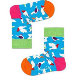 Happy Socks - Skarpetki dziecięce Pigeon. Niebieskie skarpetki dziewczęce Happy Socks, bez wzorów. Za 24,90 zł.