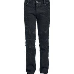 Jeansy męskie regular: Doomsday Destroyed Biker Jeans Jeansy czarny