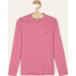 Tommy Hilfiger - Longsleeve dziecięcy 110-176 cm. Niebieskie bluzki dziewczęce TOMMY HILFIGER, bez wzorów, z elastanu, z golfem, z długim rękawem, długie, bez kaptura. W wyprzedaży za 159,90 zł.