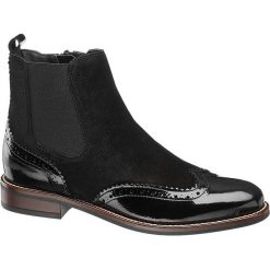 Botki damskie 5th Avenue czarne. Czarne botki damskie 5th Avenue, ze skóry, bez obcasa, na obcasie, na zamek. Za 239,90 zł.