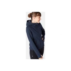 Bluza z kapturem na zamek Gym & Pilates 900 damska. Niebieskie bluzy damskie DOMYOS, m, bez wzorów, z elastanu, bez rękawów, z kapturem. Za 99,99 zł.