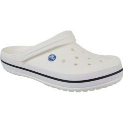 Crocs Crockband 11016-100 41/42 Białe. Białe klapki damskie marki Crocs, bez wzorów, z syntetyku, bez obcasa. W wyprzedaży za 149,99 zł.