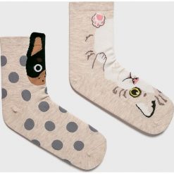 Answear - Skarpetki (2-pack). Szare skarpetki damskie ANSWEAR, bez wzorów, z elastanu. W wyprzedaży za 19,90 zł.