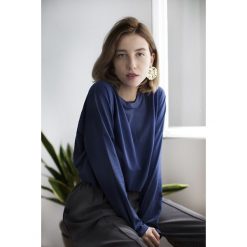 NORTH Longsleeve. Niebieskie bluzki damskie Pakamera, bez wzorów, z bawełny, bez kołnierzyka. Za 160,00 zł.