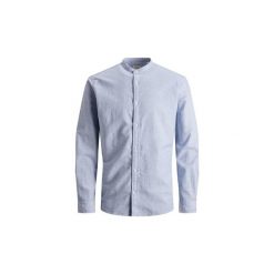 Koszule z długim rękawem Jack Jones 12146109 SUMMER BAND. Niebieskie koszule męskie Jack & Jones, xl, bez wzorów, bez kołnierzyka, z długim rękawem. Za 135,58 zł.