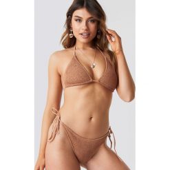 NA-KD Swimwear Smocked Triangle Bikini Panty - Brown. Brązowe panty damskie NA-KD Swimwear, bez wzorów. Za 80,95 zł.