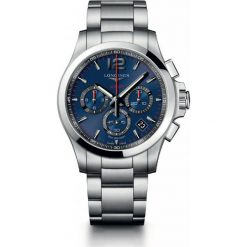 LONGINES Conquest L3.717.4.96.6. Niebieskie zegarki męskie marki LONGINES, ze stali. Za 6010,00 zł.
