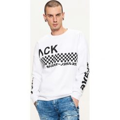 Bluzy męskie: Bluza z napisami – Biały