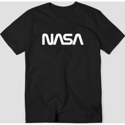 T-shirt NASA Sign. Szare t-shirty męskie Custom, m, z nadrukiem, z bawełny, klasyczne, z klasycznym kołnierzykiem. Za 29,90 zł.