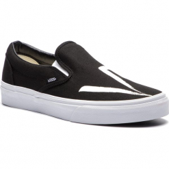 Tenisówki VANS - Ua Classic Slip-On VN0A38F7RFM1M Black/White. Czarne tenisówki męskie Vans, z gumy. W wyprzedaży za 209,00 zł.