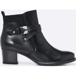 Caprice - Botki. Czarne buty zimowe damskie marki Caprice, z materiału. W wyprzedaży za 269,90 zł.