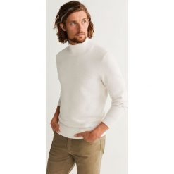 Mango Man - Sweter Pizarro. Niebieskie swetry męskie Mango Man, s, bez wzorów, z bawełny. W wyprzedaży za 139,90 zł.