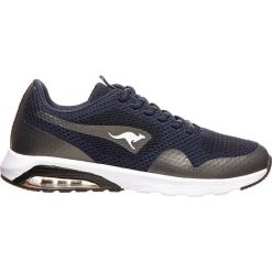 Sneakersy "Kanga X" w kolorze granatowo-szarym. Szare trampki męskie KangaROOS, bez wzorów, na sznurówki. W wyprzedaży za 102,95 zł.