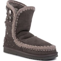 Buty MOU - Eskimo 24 Back Studs FW101008A Charcoal. Szare kozaki damskie Mou, na zimę, ze skóry, bez zapięcia. W wyprzedaży za 739,00 zł.