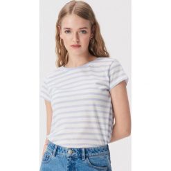 T-shirt w paski - Niebieski. Niebieskie t-shirty damskie Sinsay, s, w paski, bez kołnierzyka. Za 19,99 zł.