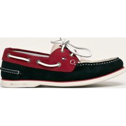 Tommy Hilfiger - Mokasyny skórzane. Niebieskie mokasyny męskie TOMMY HILFIGER, ze skóry, z okrągłym noskiem. Za 449,90 zł.