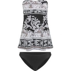Tankini z długim topem (2 części) bonprix czarny z nadrukiem. Czarne stroje kąpielowe damskie bonprix, z nadrukiem. Za 119,99 zł.
