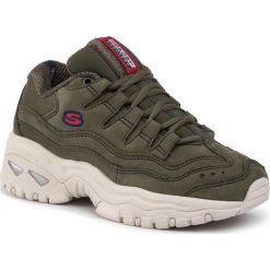 Sneakersy SKECHERS - Wave Dancer 13421/OLV Olive. Zielone półbuty damskie Skechers, bez wzorów, ze skóry, bez obcasa, na płaskiej podeszwie, bez zapięcia. Za 349,00 zł.