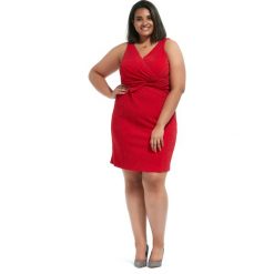 Czerwona sukienka Pola z poświatą srebra duże rozmiary XXL OVERSIZE PLUS SIZE LATO. Sukienki damskie Moda Size Plus Iwanek. Za 155,00 zł.