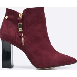 Caprice - Botki. Brązowe botki damskie lity Caprice, z materiału. W wyprzedaży za 269,90 zł.
