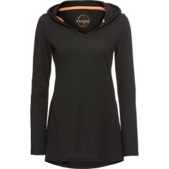 Długi shirt z kapturem bonprix czarny. Czarne koszulki damskie bonprix, bez wzorów, z kapturem, z długim rękawem. Za 49,99 zł.