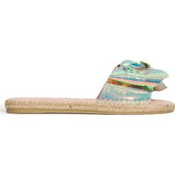 Espadryle MANEBI SANDALS WITH BOW. Szare espadryle damskie Manebi, bez wzorów, ze skóry, bez obcasa. Za 600,00 zł.