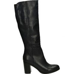 Kozaki - 8060-SM S BLU. Niebieskie buty zimowe damskie Venezia, z materiału. Za 289,00 zł.