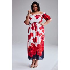 Szyfonowa sukienka Alina MAXI duże rozmiary OVERSIZE PLUS SIZE. Białe sukienki damskie Moda Size Plus Iwanek, na co dzień, na lato, plus size, w kwiaty, z szyfonu, eleganckie, z falbankami, plus size, bez rękawów, maxi, oversize. Za 269,00 zł.