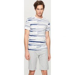 T-shirt w paski - Kremowy. Białe t-shirty męskie Reserved, s, w paski, bez kołnierzyka. Za 49,99 zł.