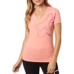 FOX T-Shirt Damski Perfor Vneck Xs Łososiowy. Czerwone t-shirty damskie marki FOX, xs. W wyprzedaży za 60,00 zł.