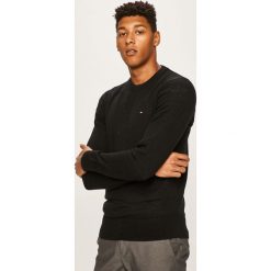 Tommy Hilfiger - Sweter. Czarne swetry męskie TOMMY HILFIGER, s, bez wzorów, z wełny, z okrągłym kołnierzem, bez kaptura. Za 429,90 zł.