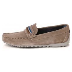 Mokasyny męskie: Geox Mokasyny Męskie Uomo Snake Mocassino 41 Beżowy