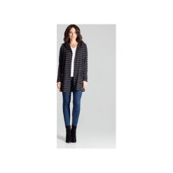 Sweter L070 Czarny. Czarne swetry damskie Lenitif, xl, w paski, z dzianiny, z długim rękawem, długie, z kapturem. Za 169,00 zł.
