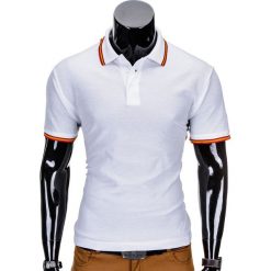 KOSZULKA MĘSKA POLO BEZ NADRUKU S709 - BIAŁA. Czarne koszulki polo marki Inny, m, z bawełny. Za 39,00 zł.