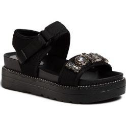 Sandały SCA'VIOLA - L-13 Black. Czarne klapki damskie Sca'viola, z aplikacjami, ze skóry ekologicznej, bez obcasa. Za 159,00 zł.