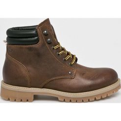 Jack & Jones - Półbuty. Pomarańczowe mokasyny męskie Jack & Jones, na co dzień, bez wzorów, ze skóry, casualowe, z okrągłym noskiem, na sznurówki. W wyprzedaży za 279,90 zł.