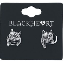 Kolczyki damskie: Blackheart Cat Kolczyki – Earpin srebrny
